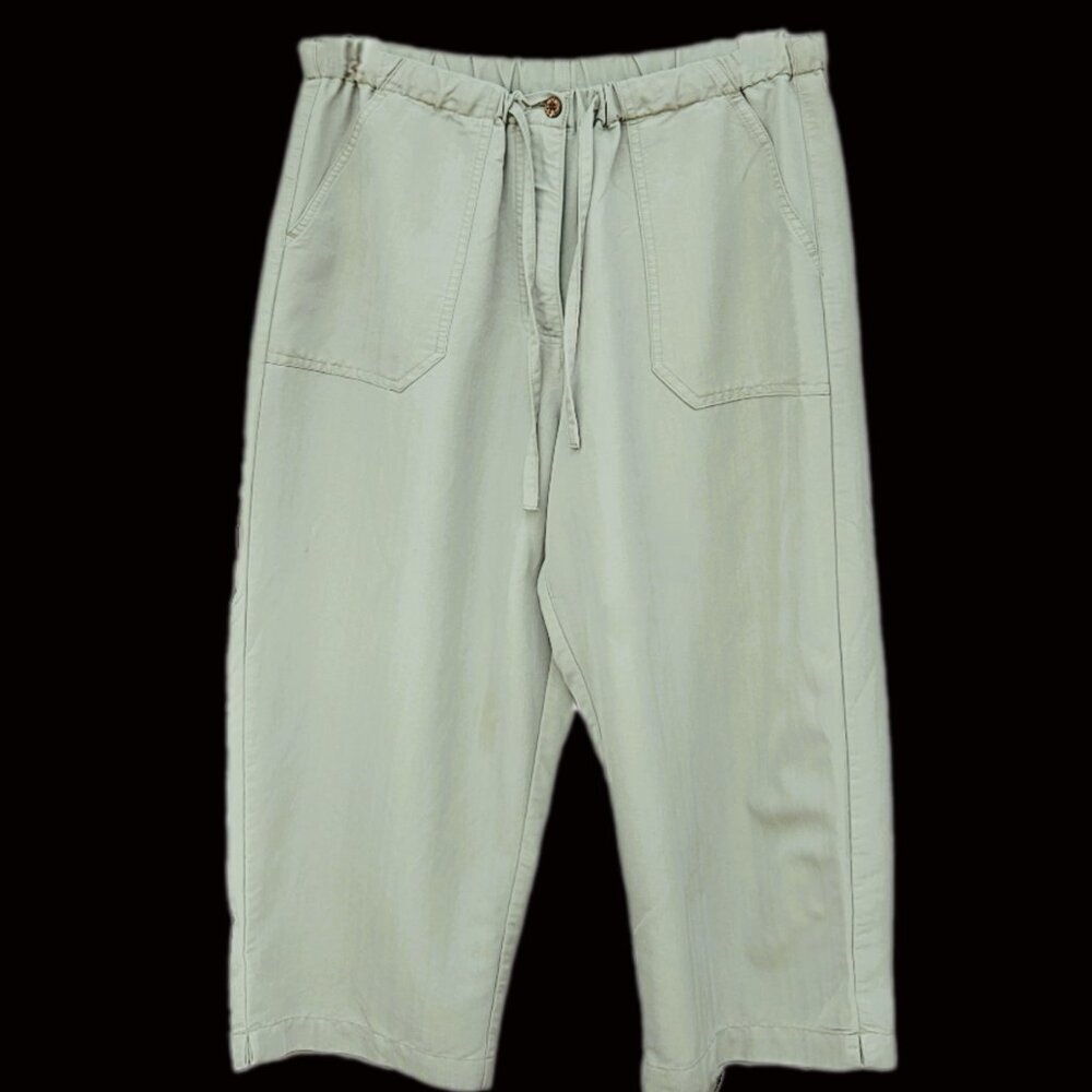 Havana Jack's Cafe Light Olive Green Cropped Ankle Pants - Petite Large